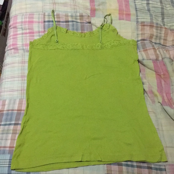 GAP Apple Green Lace-Trimmed Camisole XL - Picture 2 of 6